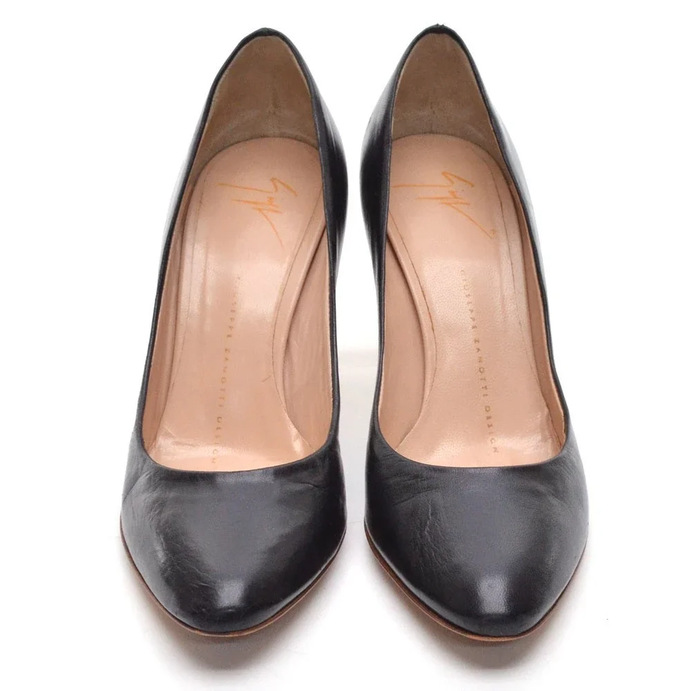 Giuseppe Zanotti Black Leather Classic Dress Pumps 37